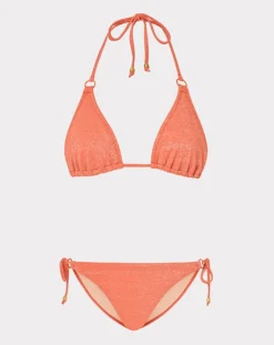 Metallic Ring Triangle Bikini Set