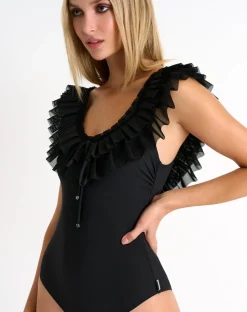 Mia Ruffle Mesh One-Piece: Size L (12)