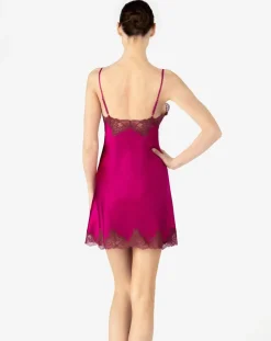 Morgan Lace Spaghetti Silk Chemise, Size XS