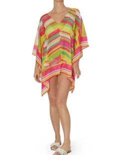 Multi Colour Chevron Caftan Coverup