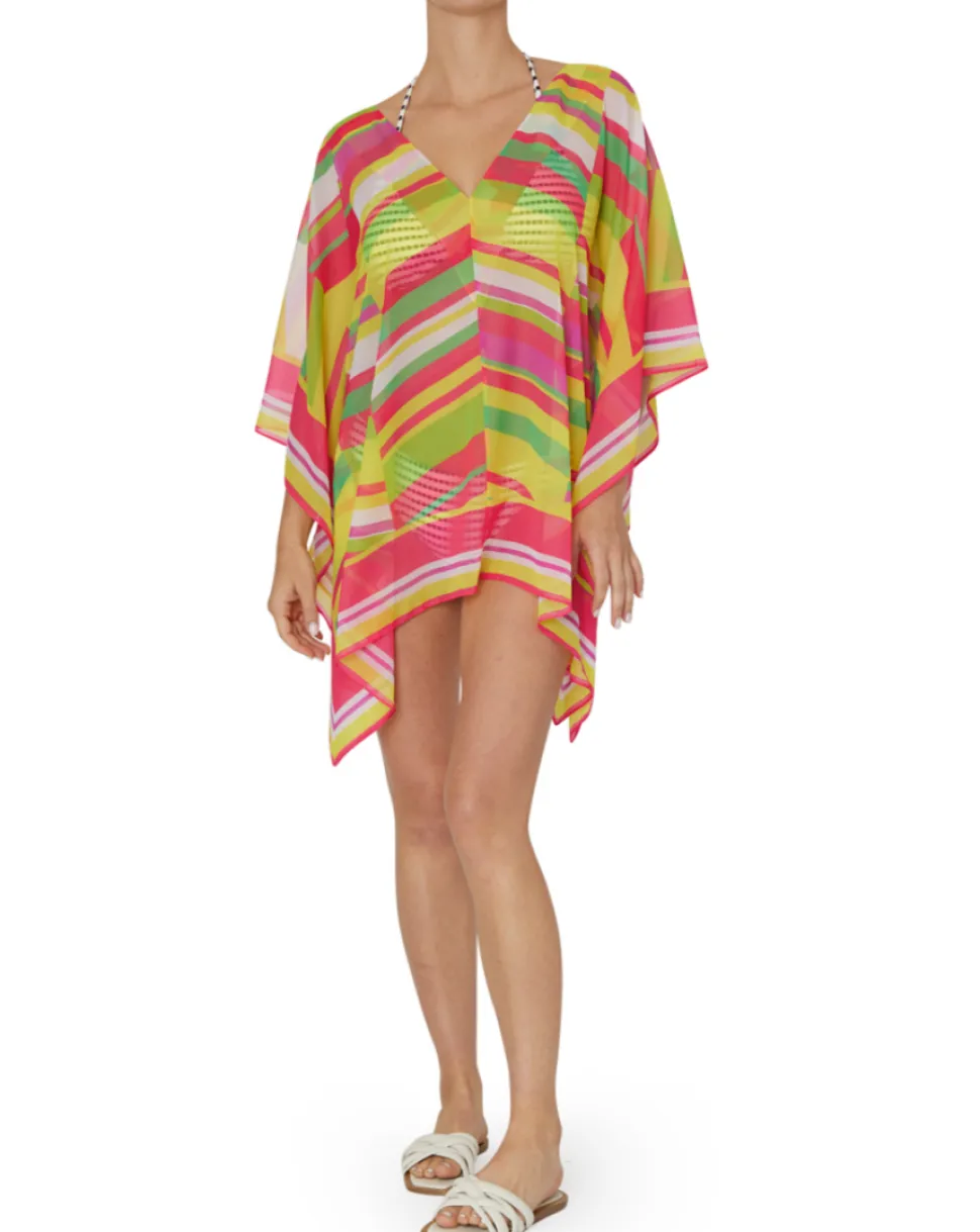 Multi Colour Chevron Caftan Coverup