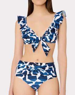 Ocean Puzzle Ruffle Bikini Set