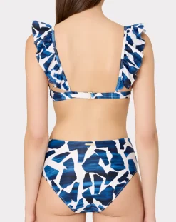 Ocean Puzzle Ruffle Bikini Set