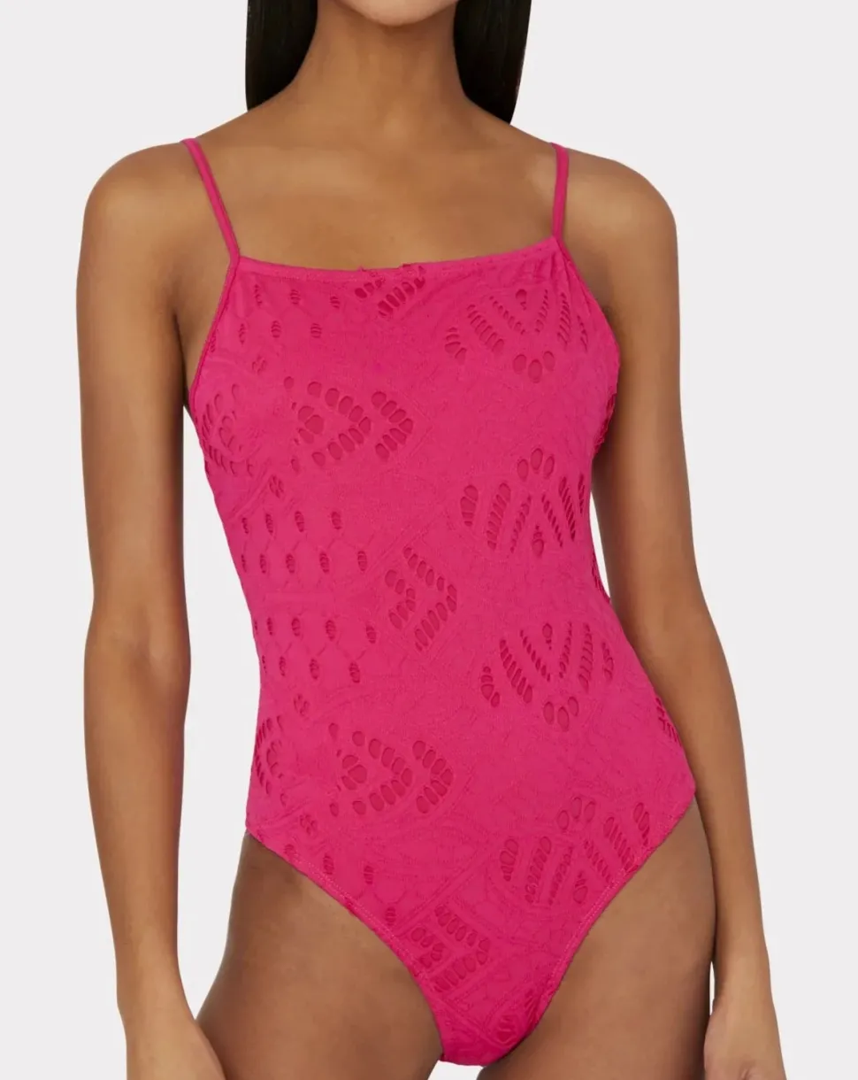 Pink Lace Eyelet One Piece
