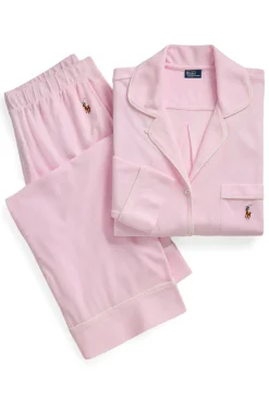 Pink Lady Knit Oxford Long Pajama Set
