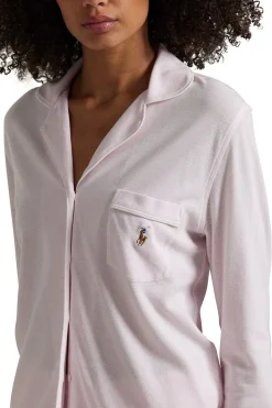 Pink Lady Knit Oxford Long Pajama Set