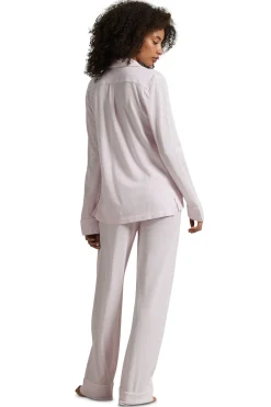 Pink Lady Knit Oxford Long Pajama Set