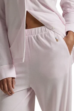 Pink Lady Knit Oxford Long Pajama Set