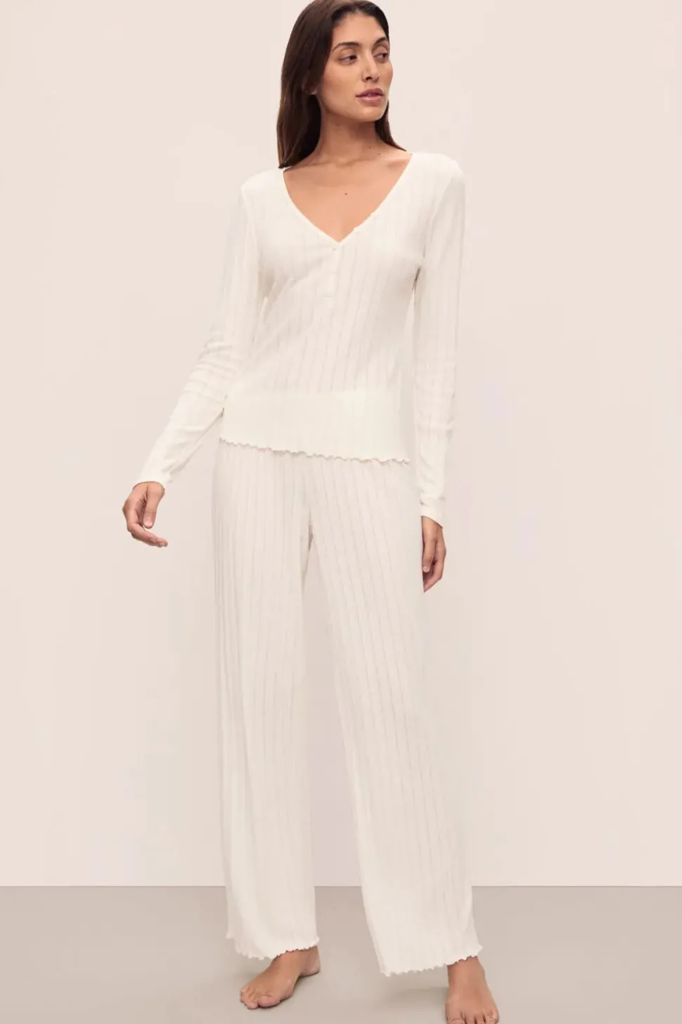Pointelle Henley PJ Set