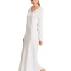 Pure Essence Long Sleeve Nightdress: Blue Glow, Off White