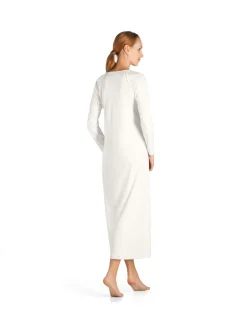 Pure Essence Long Sleeve Nightdress: Blue Glow, Off White