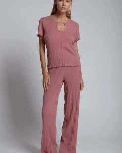 Ravena Pima Cotton Rib Lounge Set