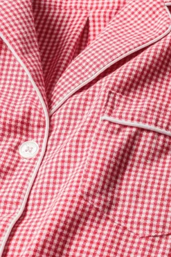 Red Gingham Flannel Pajama Set