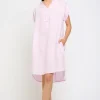 Ruched Shoulder Linen Dress
