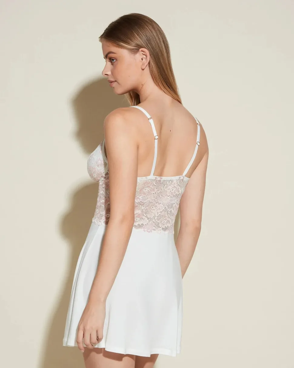 Savona Chemise & G-String - Mandorla/Moon Ivory