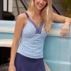 Seaside Embroidered Tankini Top & Swim Skirt