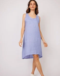 Sleeveless Linen Sheath Dress