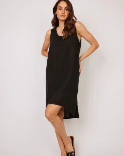Sleeveless Linen Sheath Dress