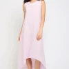 Sleeveless Maxi Linen Dress with Cotton Trim