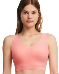 Soft Stretch V-Neck Bra: Candlelight Peach - Size XL