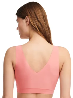 Soft Stretch V-Neck Bra: Candlelight Peach - Size XL