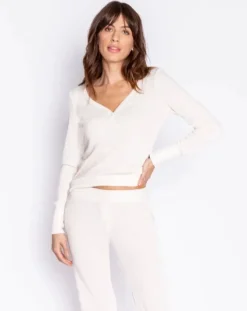 Textured Essentials Long Sleeve Top: S, L, XL