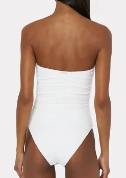 Textured Ruched One Piece Swimsuit