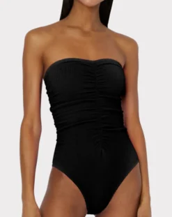 Textured Ruched One Piece Swimsuit