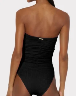 Textured Ruched One Piece Swimsuit