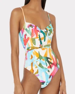 Under the Sea Belted One Piece Swimsuit