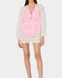 Viara 3D Floral Embroidery Coverup Dress
